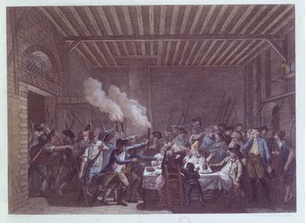 De arrestatie van Lodewijk XVI (1754-93) in Varennes, 22 juni 1791